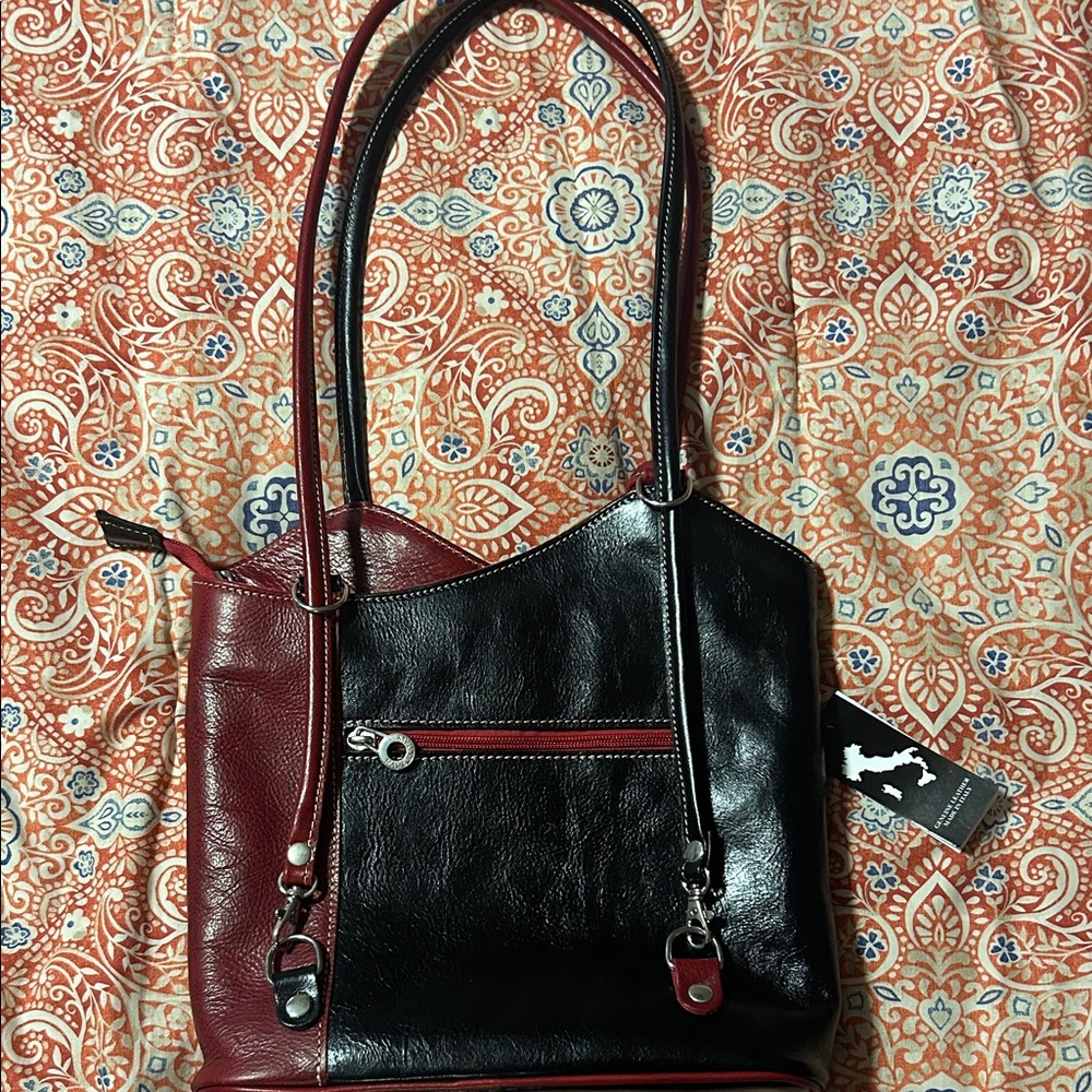 Elegant Black and Red Women's Handbag
